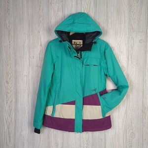 Orage Women’s Medium Blue Colorblock Prime Fabric Waterproof Ski Jacket Snow